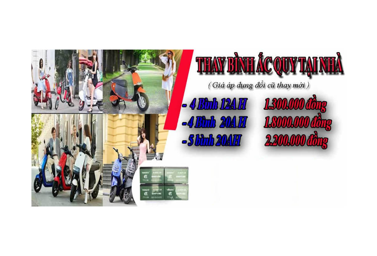 Dịch vụ thay bình ắc quy xe điện tại nhà